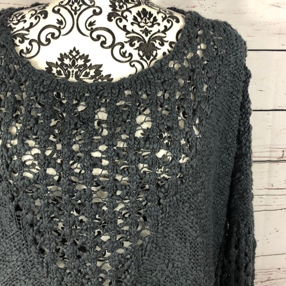 Free People Pointelle Vee Oversized Cotton Sweater - Picture 3 of 11